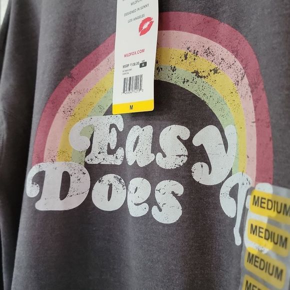 Wildfox "Easy Does It" Soft Statement Sweatshirt NWT - Picture 12 of 16